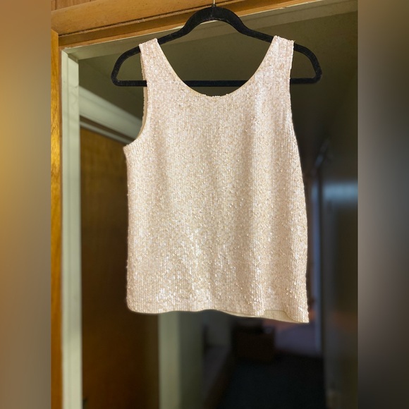 Light pink JCrew sequins tank top. Buy one get one free. See description - Picture 3 of 4